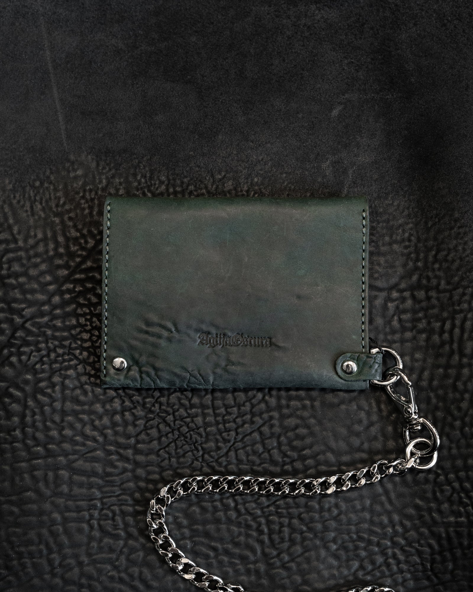 Green Reverse Culatta Cadena Card Case with Curb Chain - Image 5
