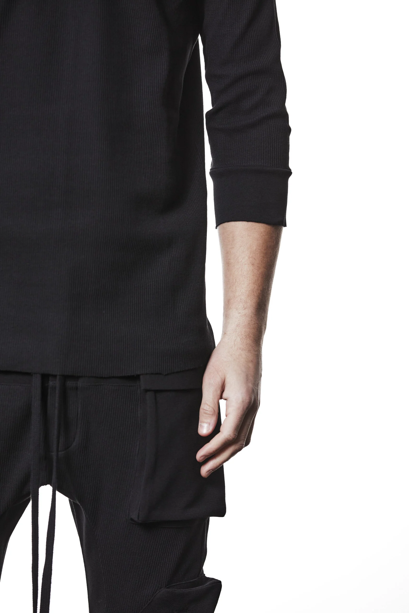 Black 3/4 Sleeve T-shirt MTS 895 - Image 5