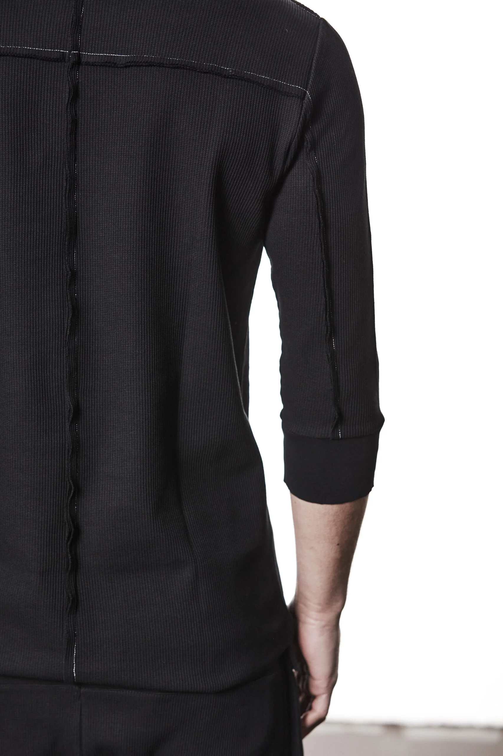 Black 3/4 Sleeve T-shirt MTS 895 - Image 6