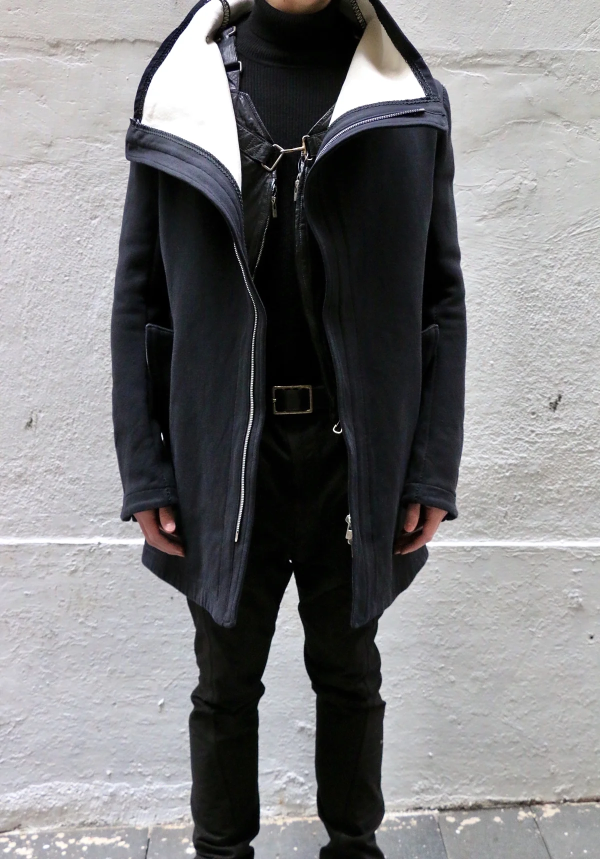 Black Button Down Collar Parka OM/2655-IN KOAT-BW/101 by Carol Christian Poell - Image 2