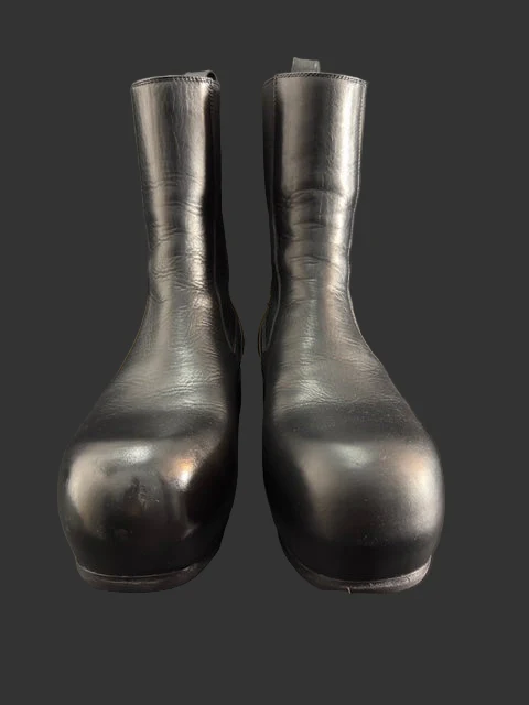Black Calf Leather Beatle Ballast Boots by Rick Owens - Image 2