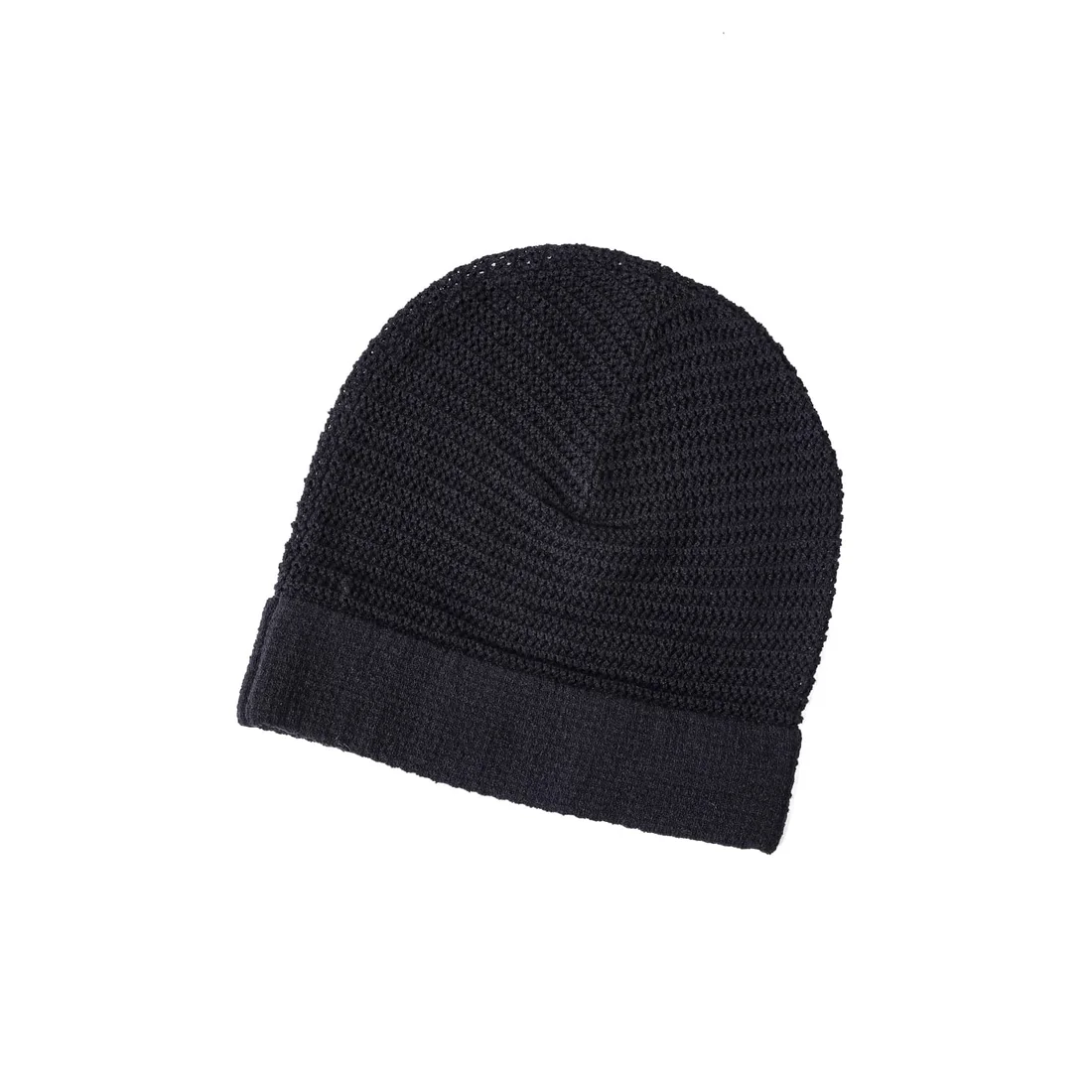Black Cotton Blend Oversize Knit Cap - Image 7