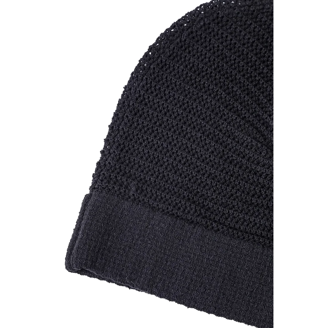 Black Cotton Blend Oversize Knit Cap - Image 8