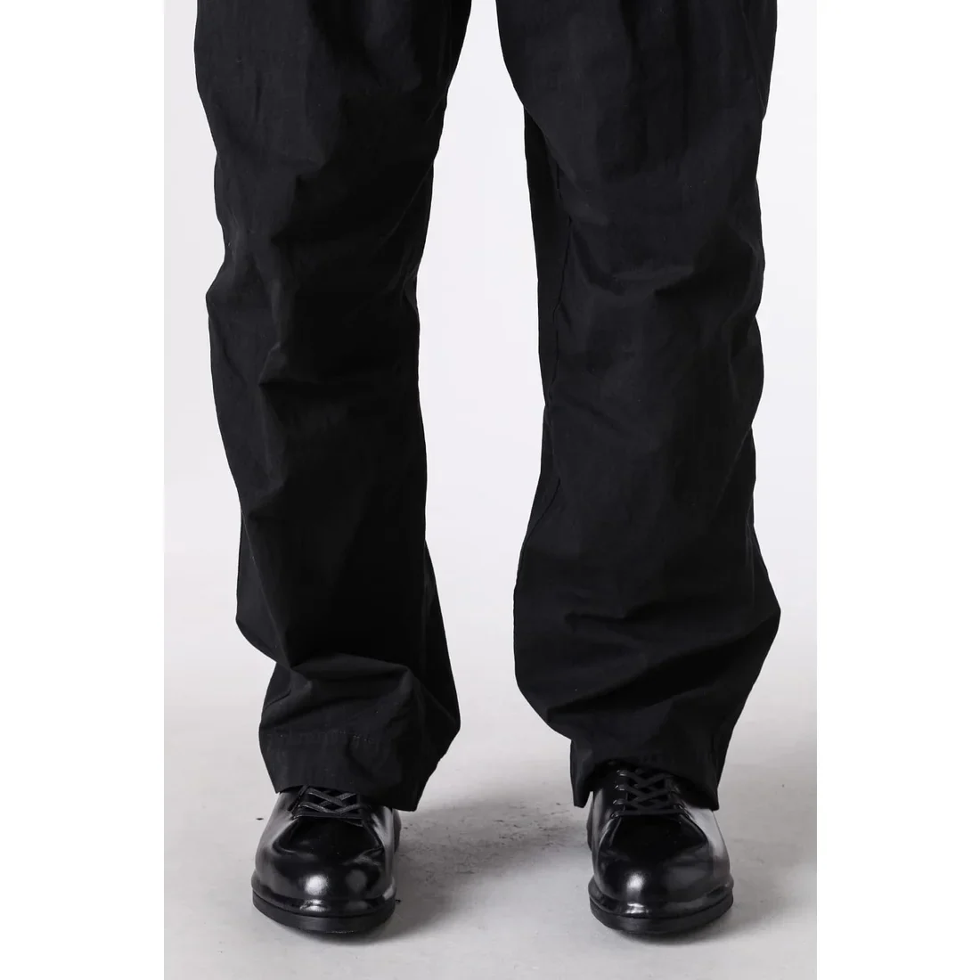 Black Cotton Twill Wide Leg Trousers - Image 12