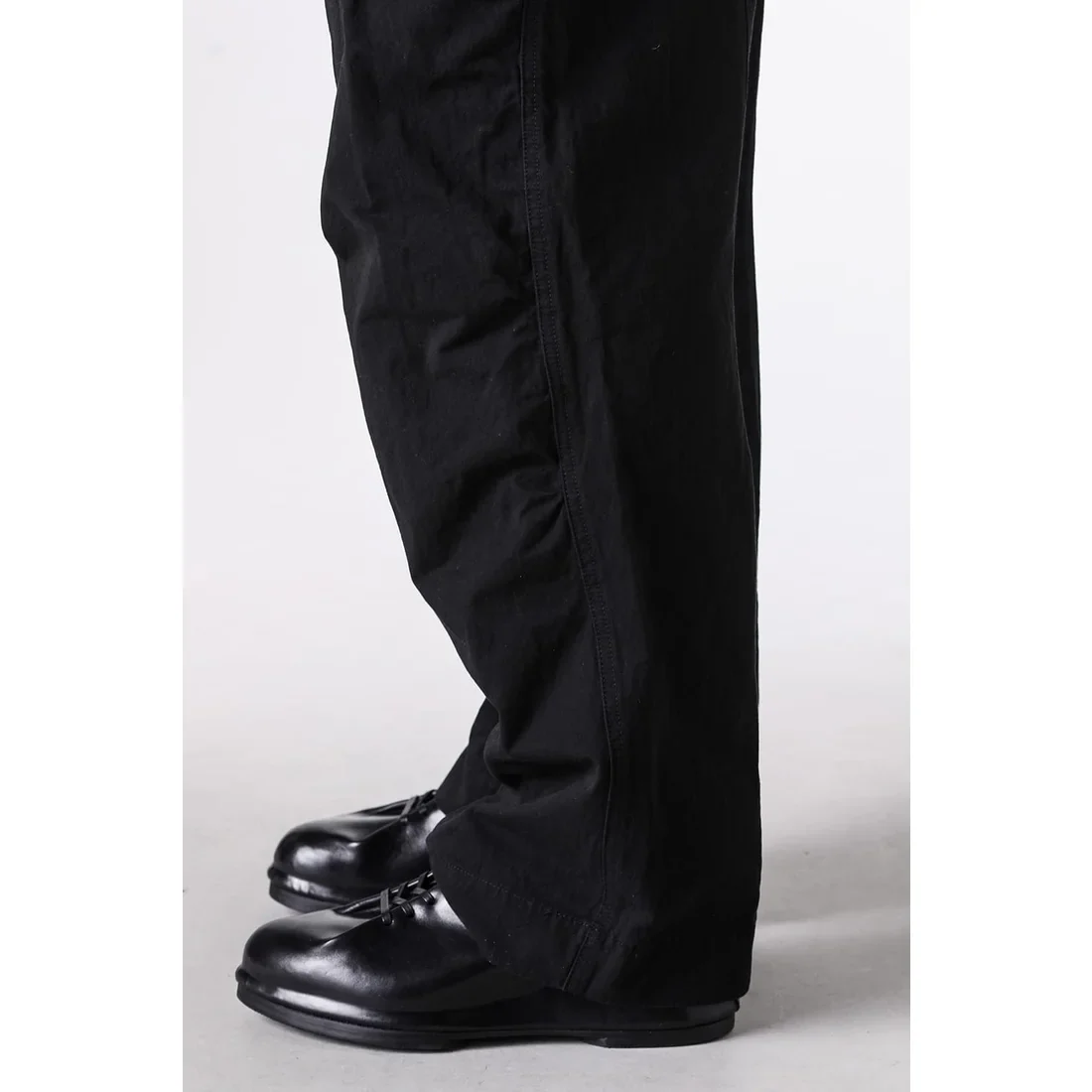 Black Cotton Twill Wide Leg Trousers - Image 14