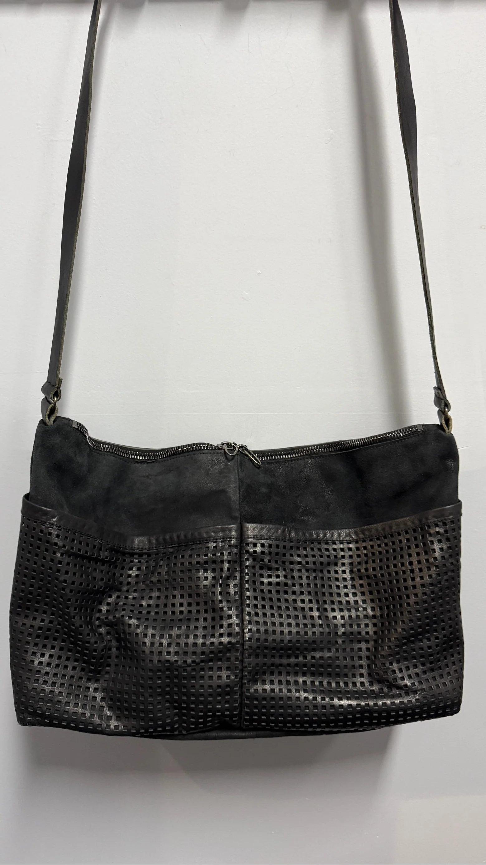 Black Creep Horse Leather Shoulder Bag by Daniele Basta - Image 2