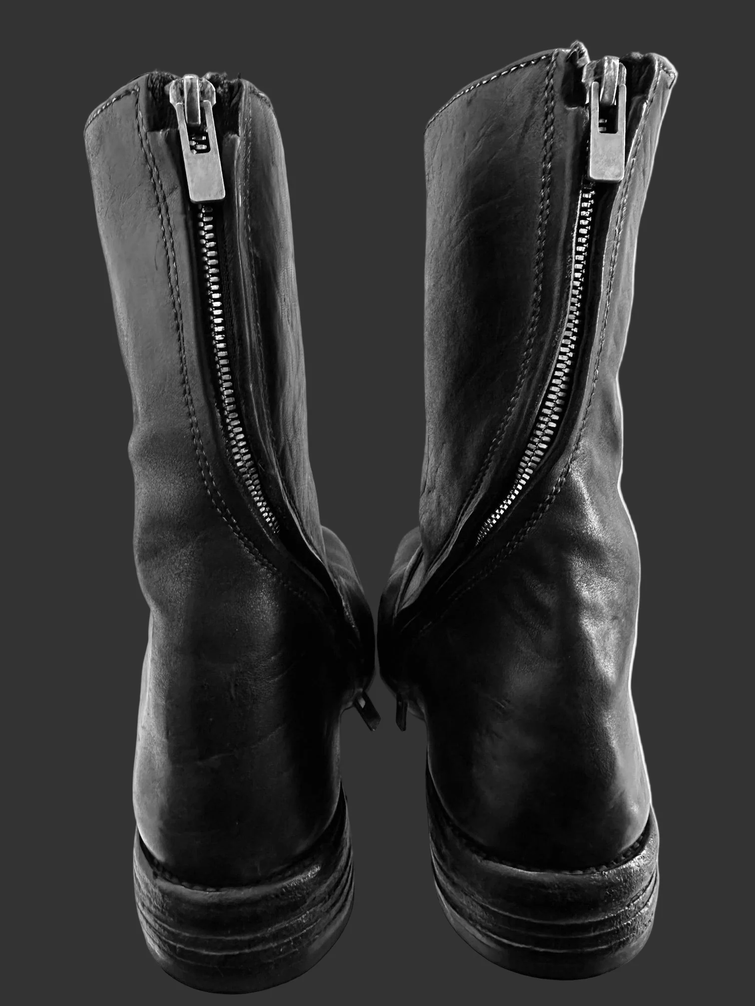 Black Diagonal Zipper Boots AM/2521SX LUC-PTC/010 by Carol Christian Poell - Image 5