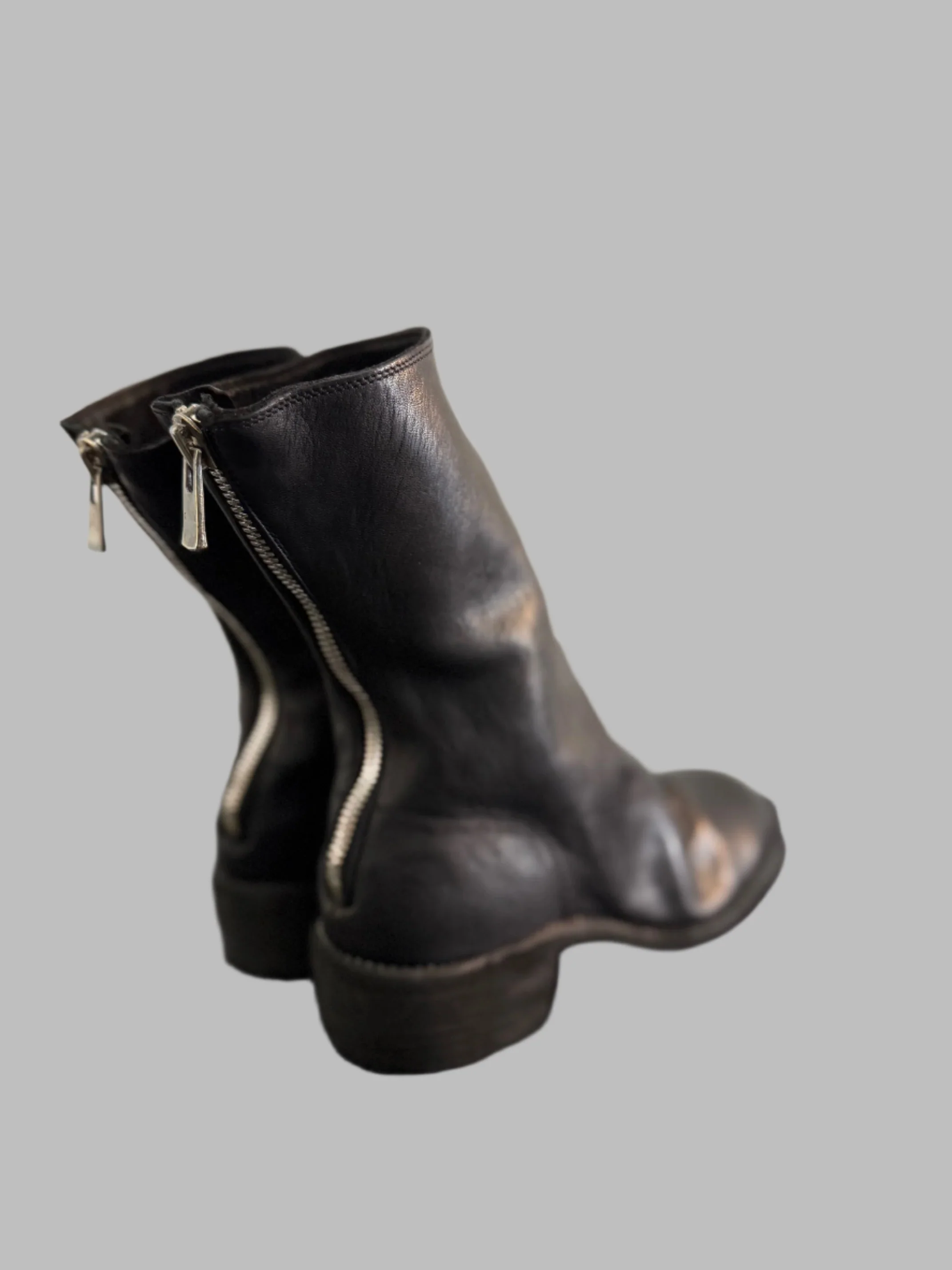 Black Double Heel Back Zip Boots Comfort 788X - Image 3