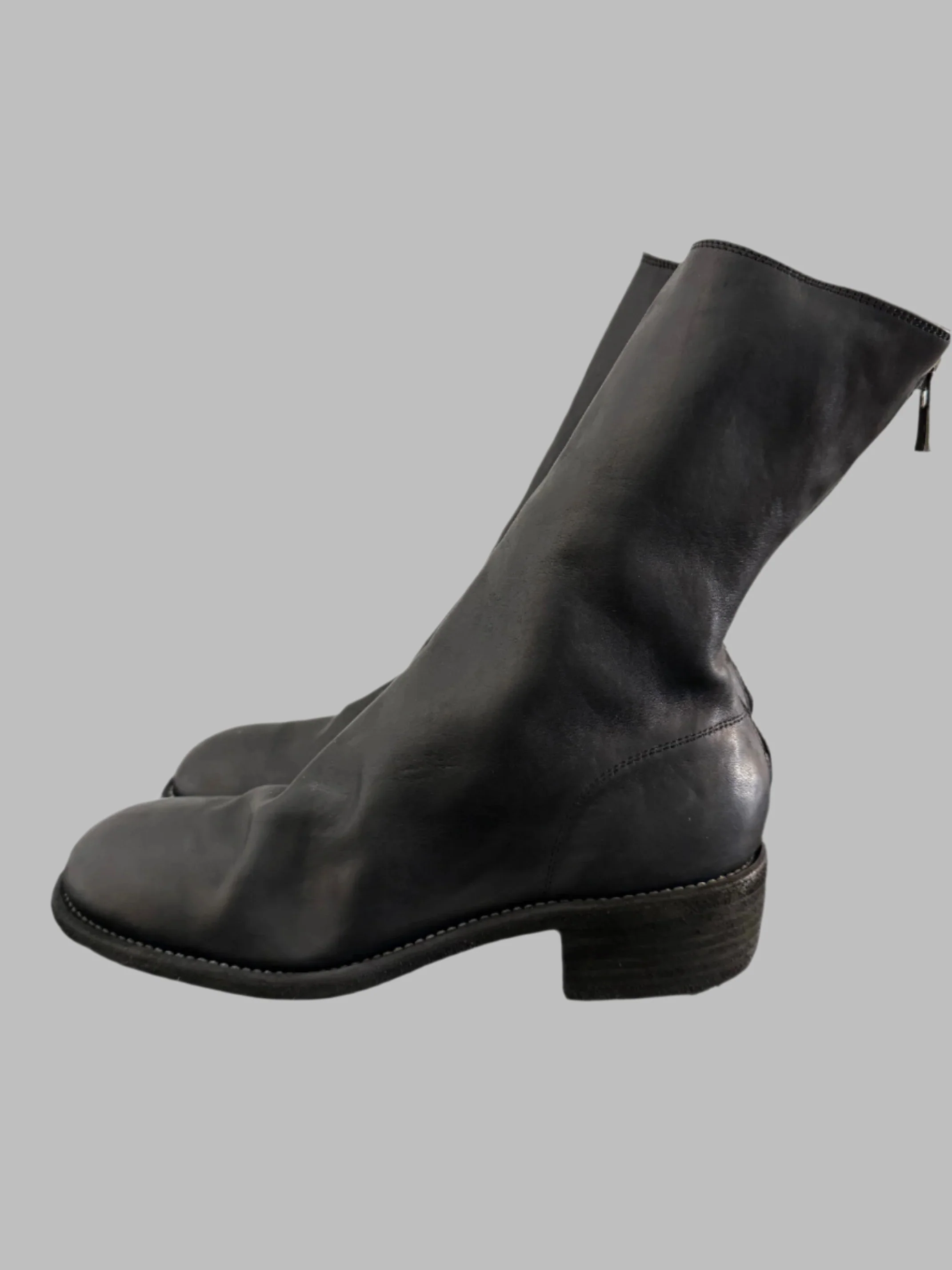 Black Double Heel Back Zip Boots Comfort 788X - Image 6