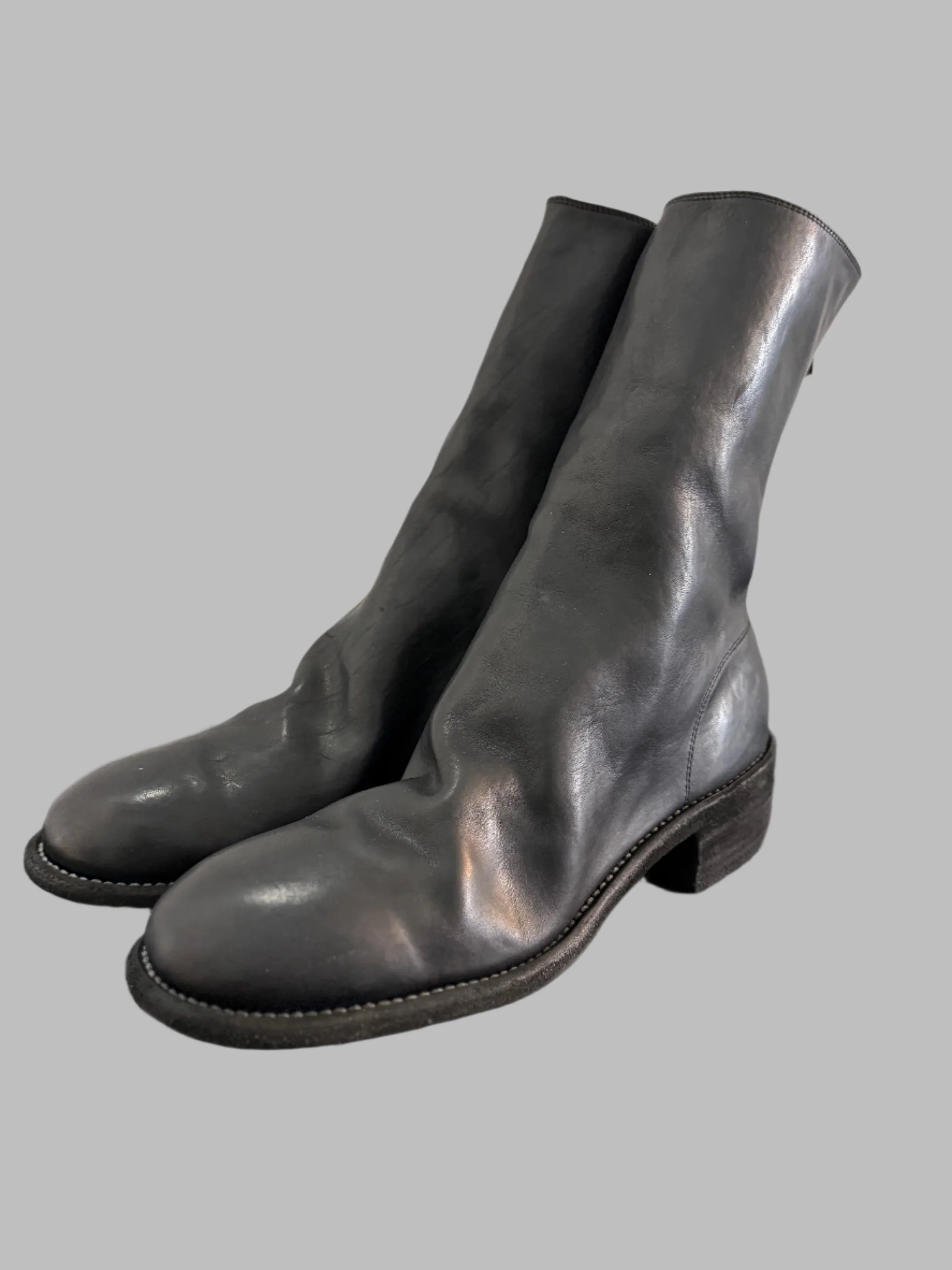 Black Double Heel Back Zip Boots Comfort 788X - Image 7