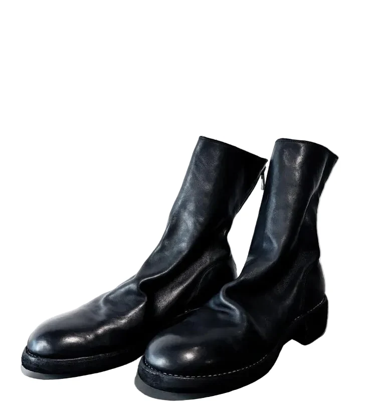 Black Double Soles Back Zip Boots Comfort 788ZX - Image 5