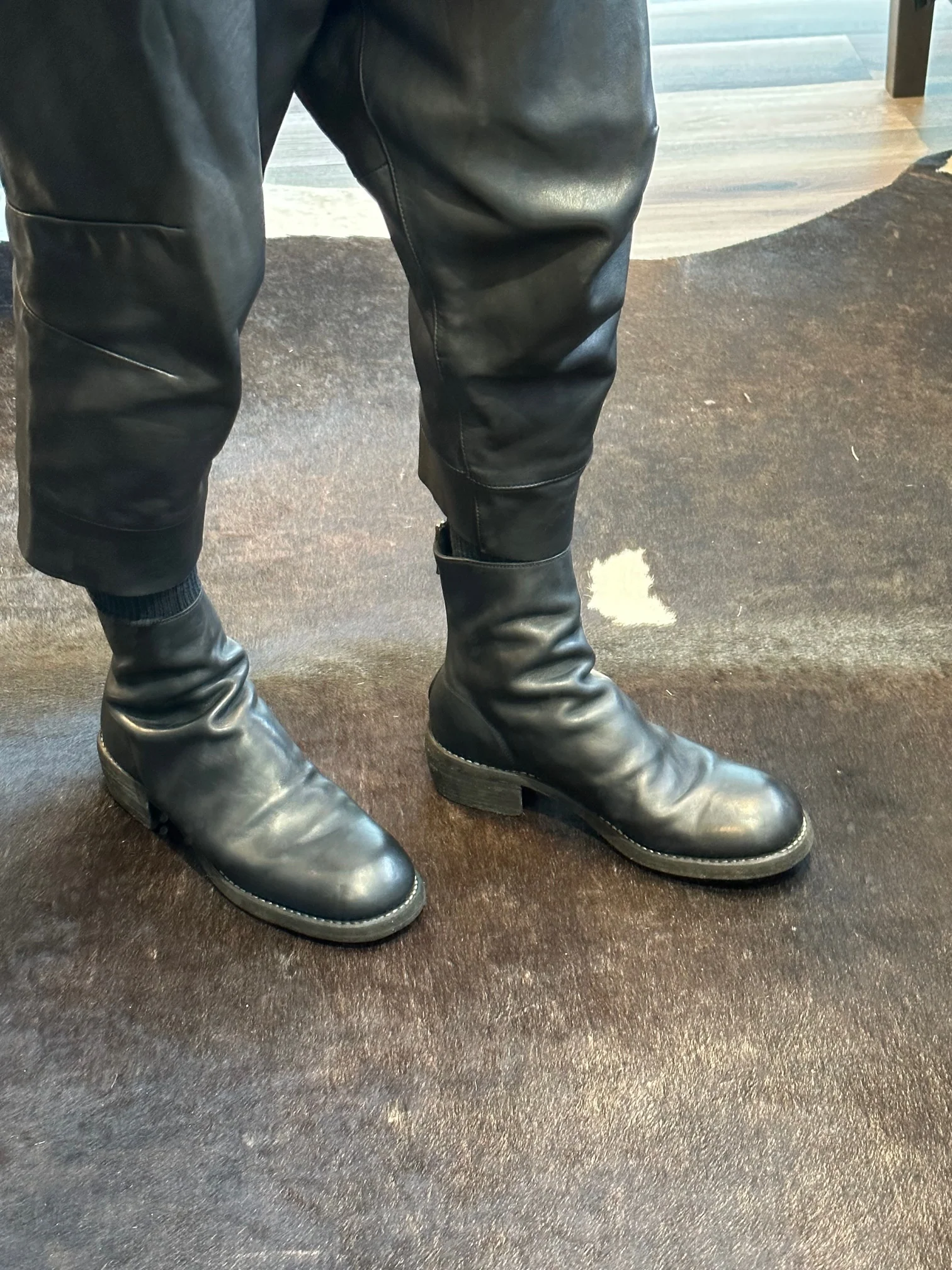 Black Double Soles Back Zip Boots Comfort 796ZX - Image 10