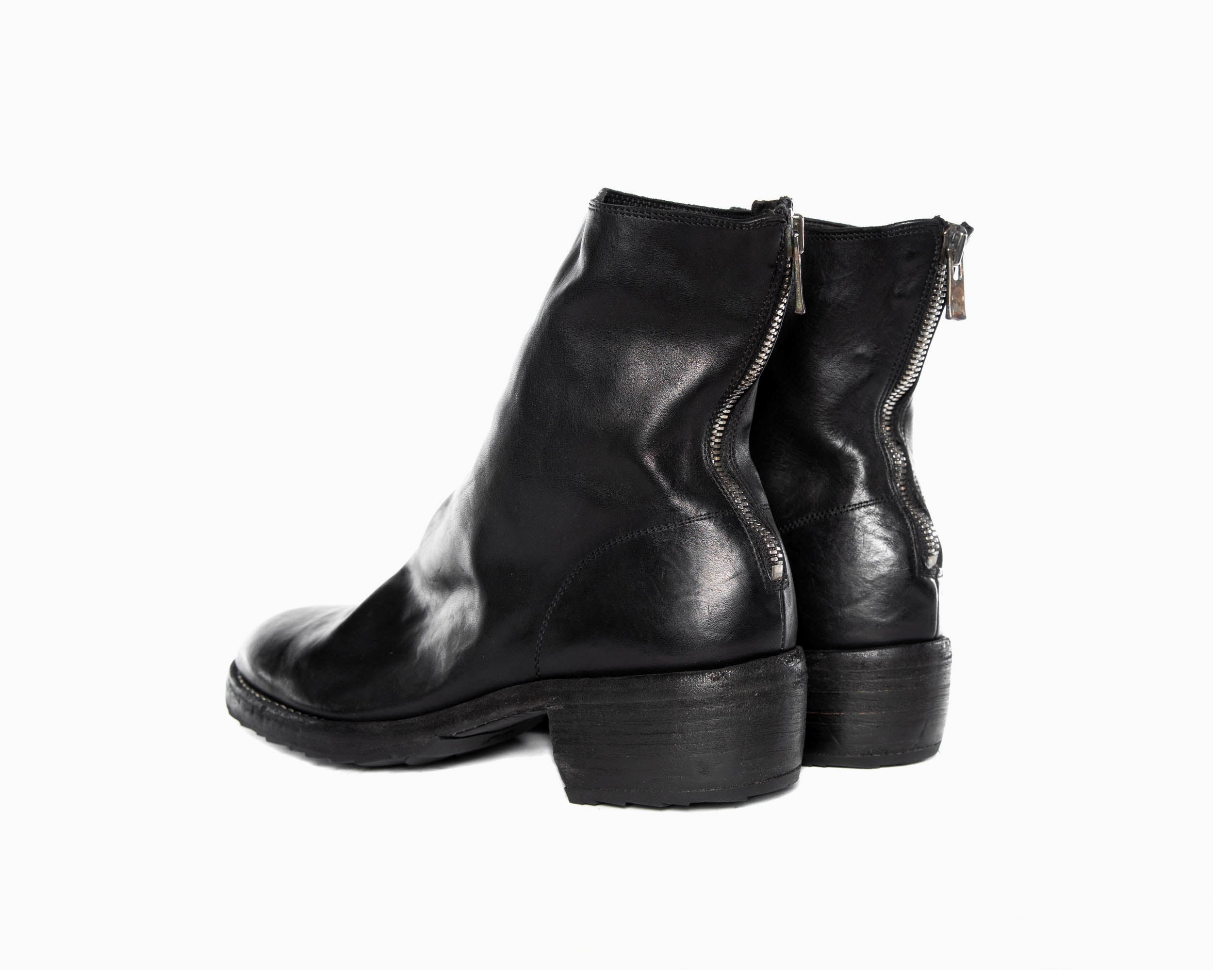 Black Double Soles Back Zip Boots Comfort 796ZX - Image 3