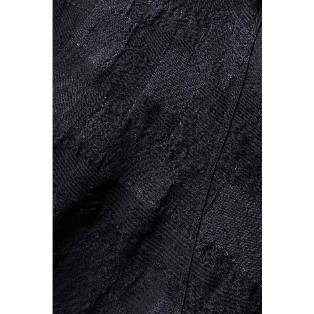 Black Hand Patchwork Crust Jacquard Overlock Twist Curve Pants - Image 20