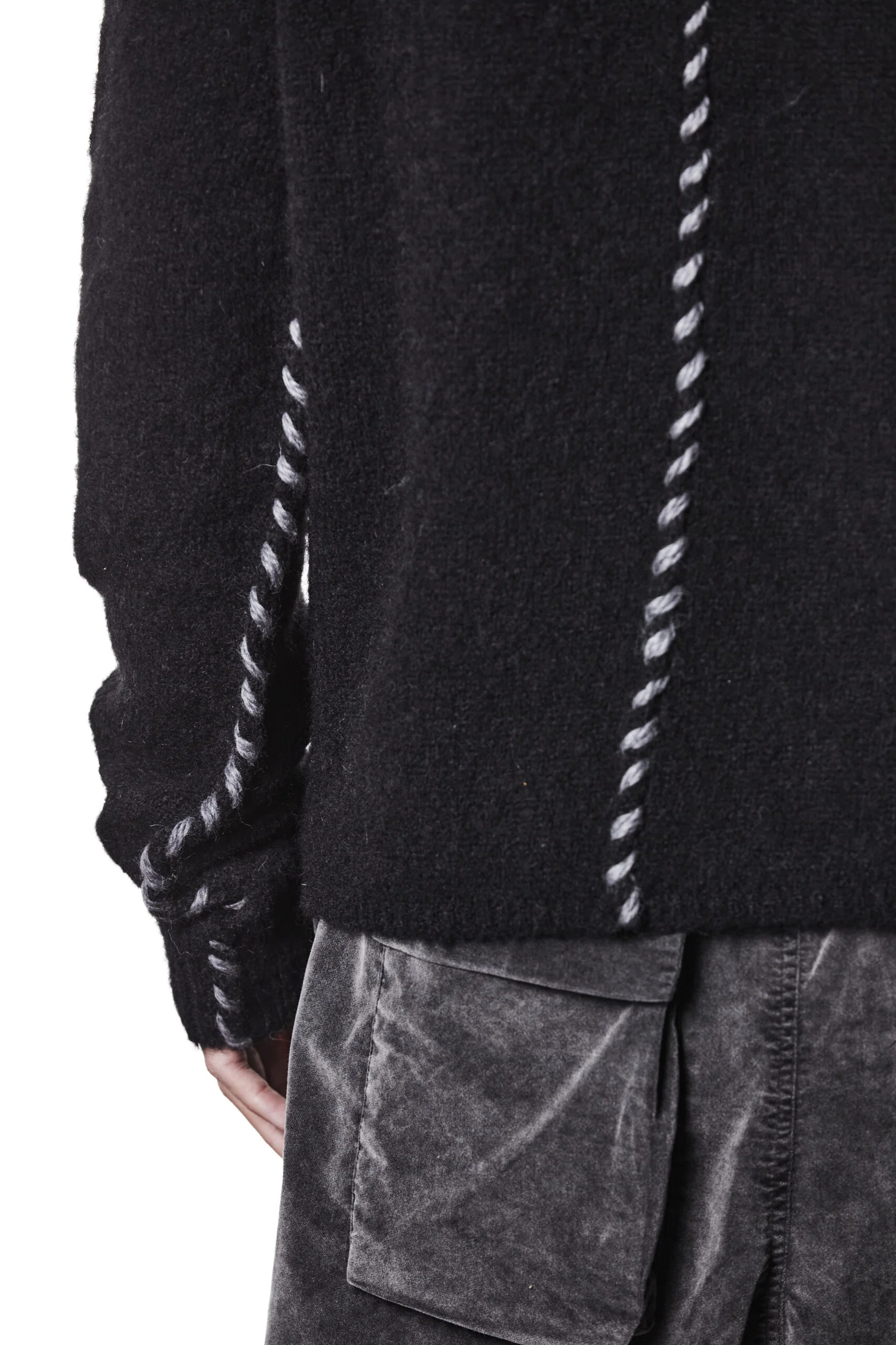 Black Hi-neck Alpaca Sweater MK 125 - Image 3
