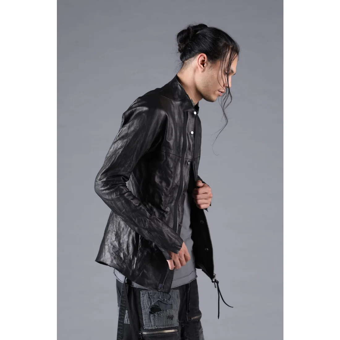 Black Horse Leather Bonding Leather Shirt Jacket - Image 10