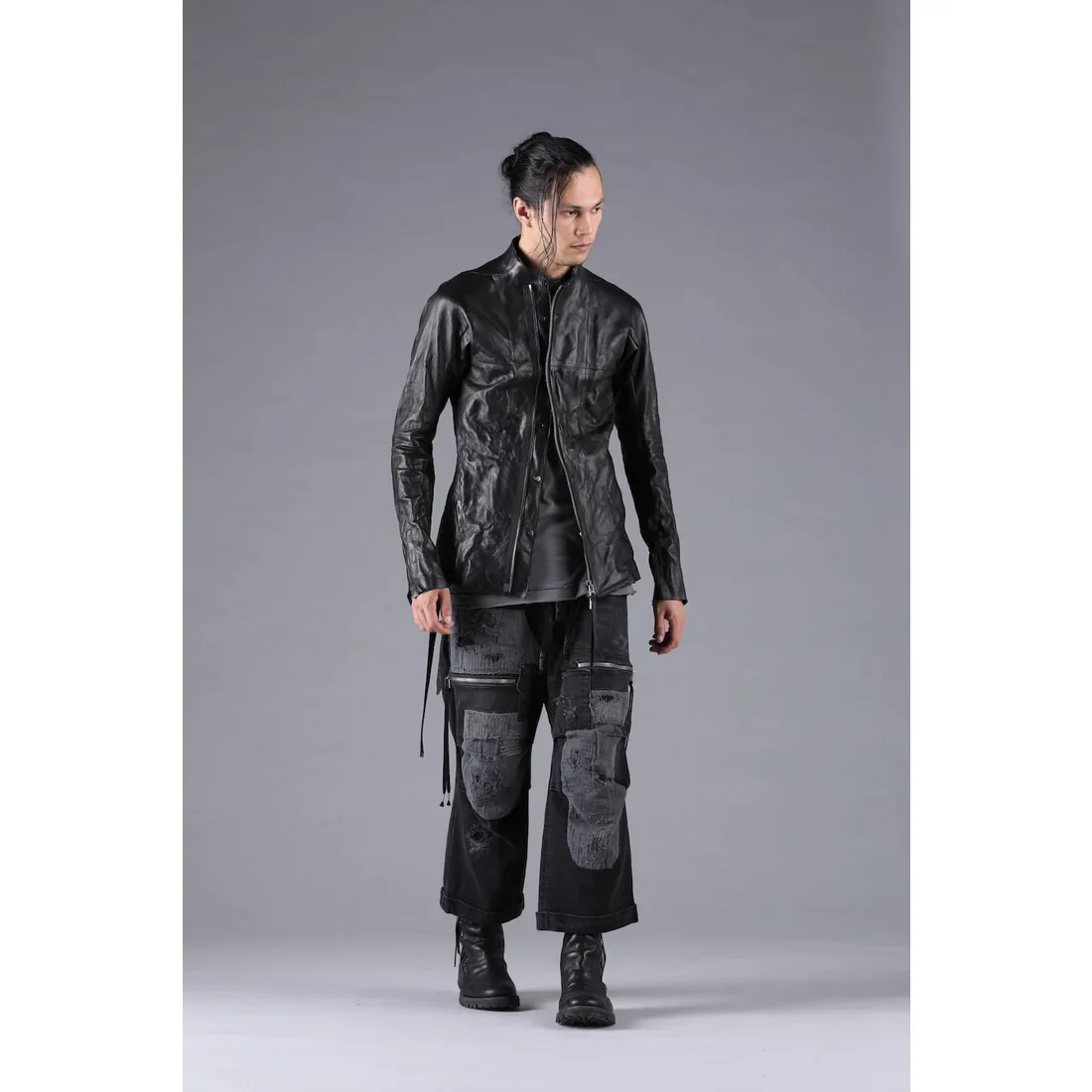Black Horse Leather Bonding Leather Shirt Jacket - Image 13