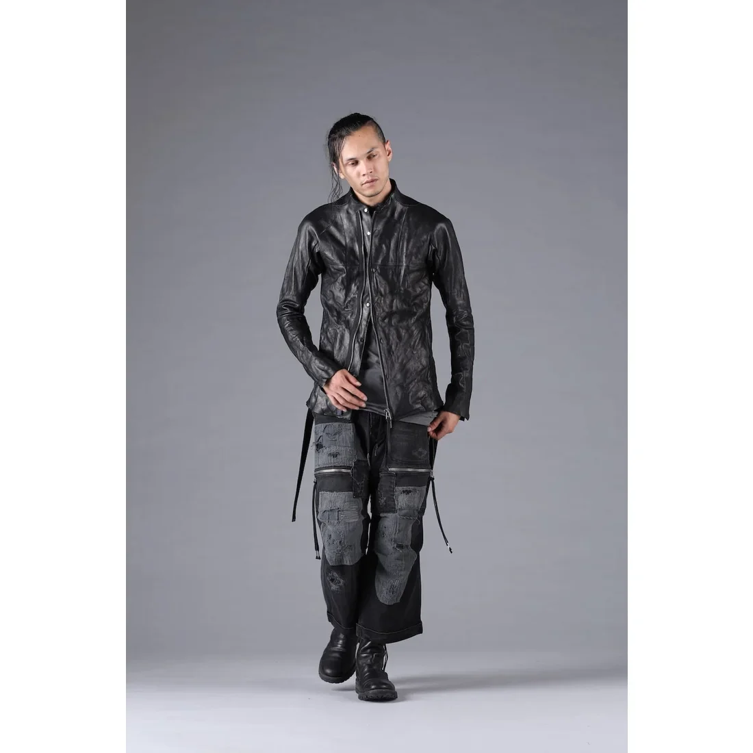 Black Horse Leather Bonding Leather Shirt Jacket - Image 14