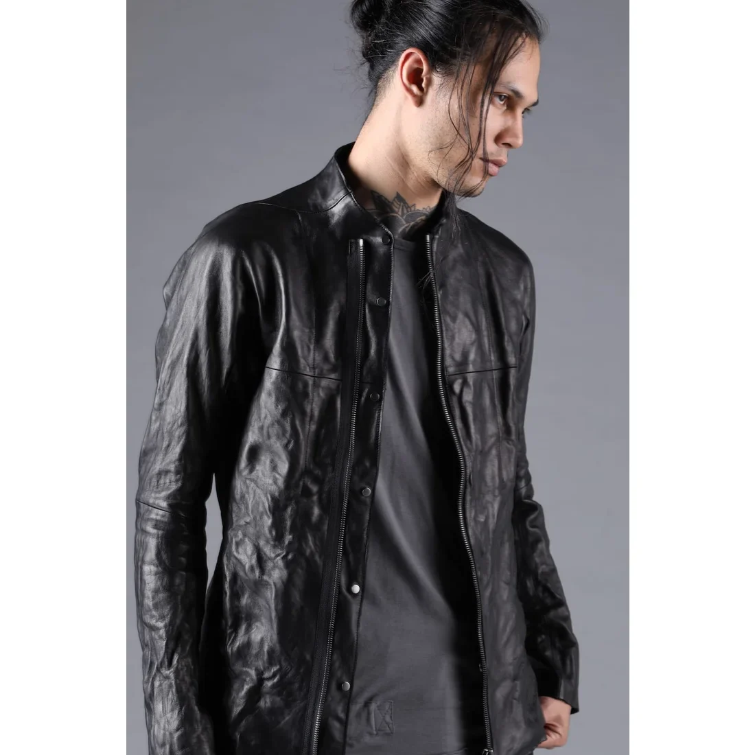 Black Horse Leather Bonding Leather Shirt Jacket - Image 7