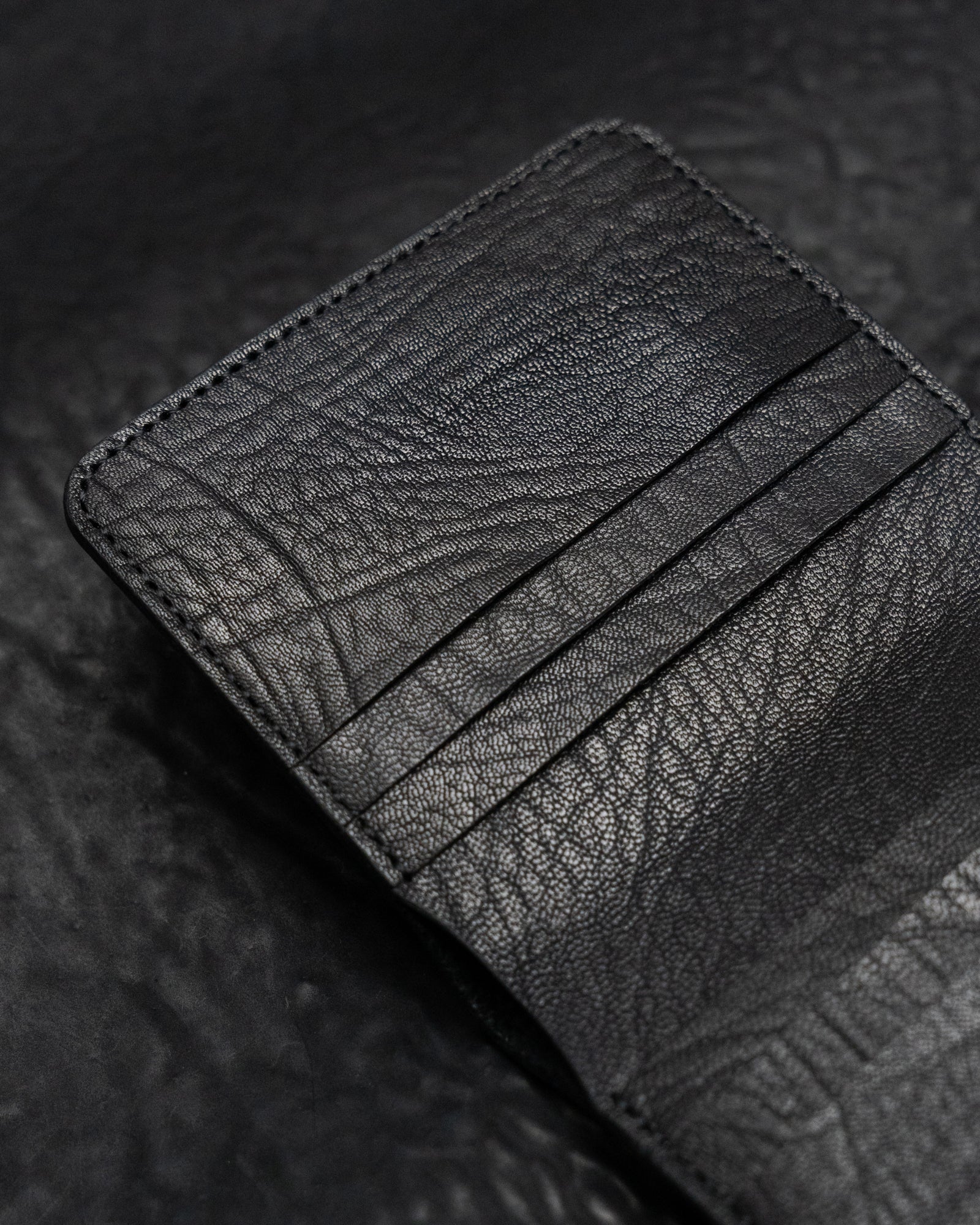 Black Horse Leather Double Bifold Wallet - Image 4