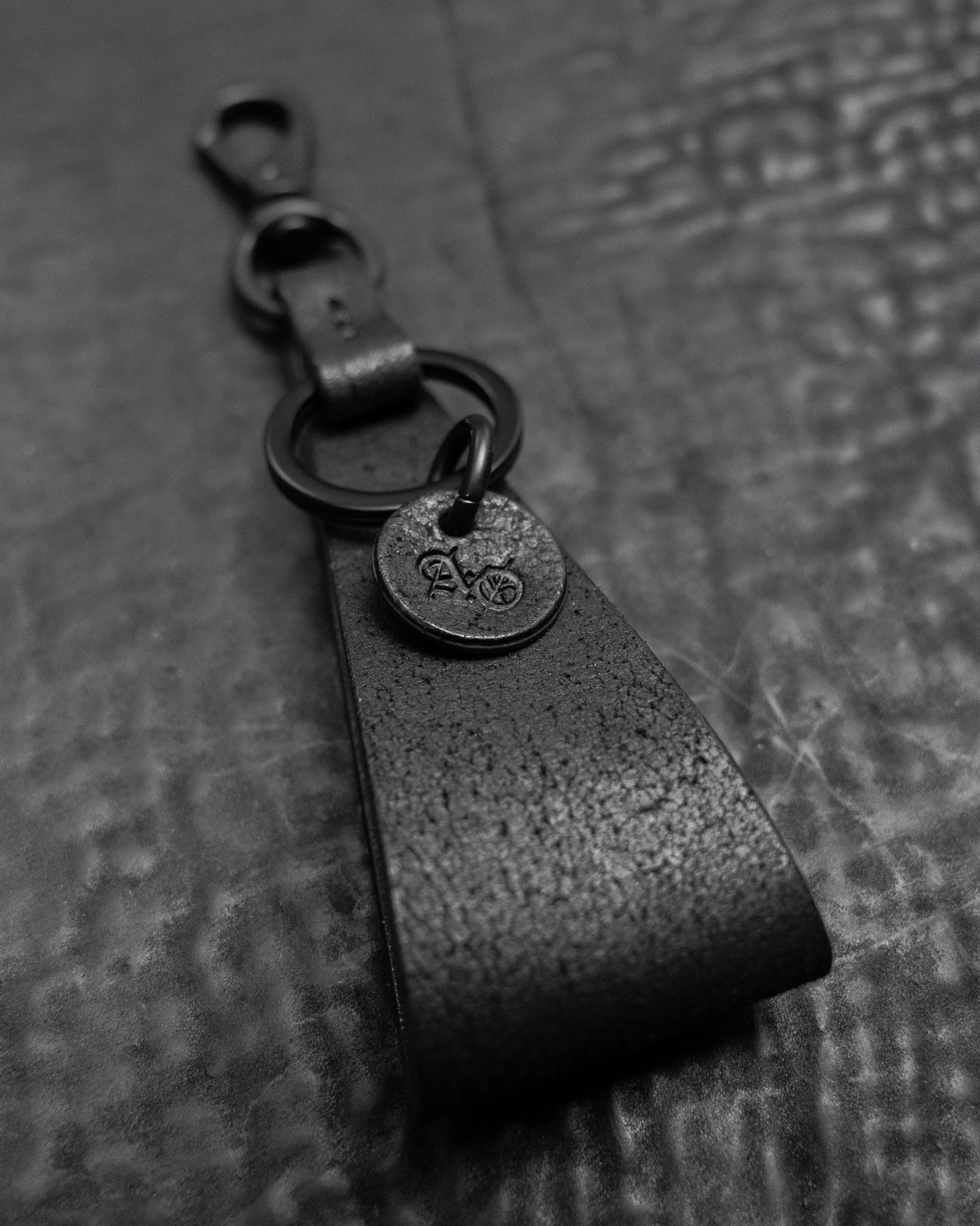 Black Horsehide Triada Keychain - Image 2