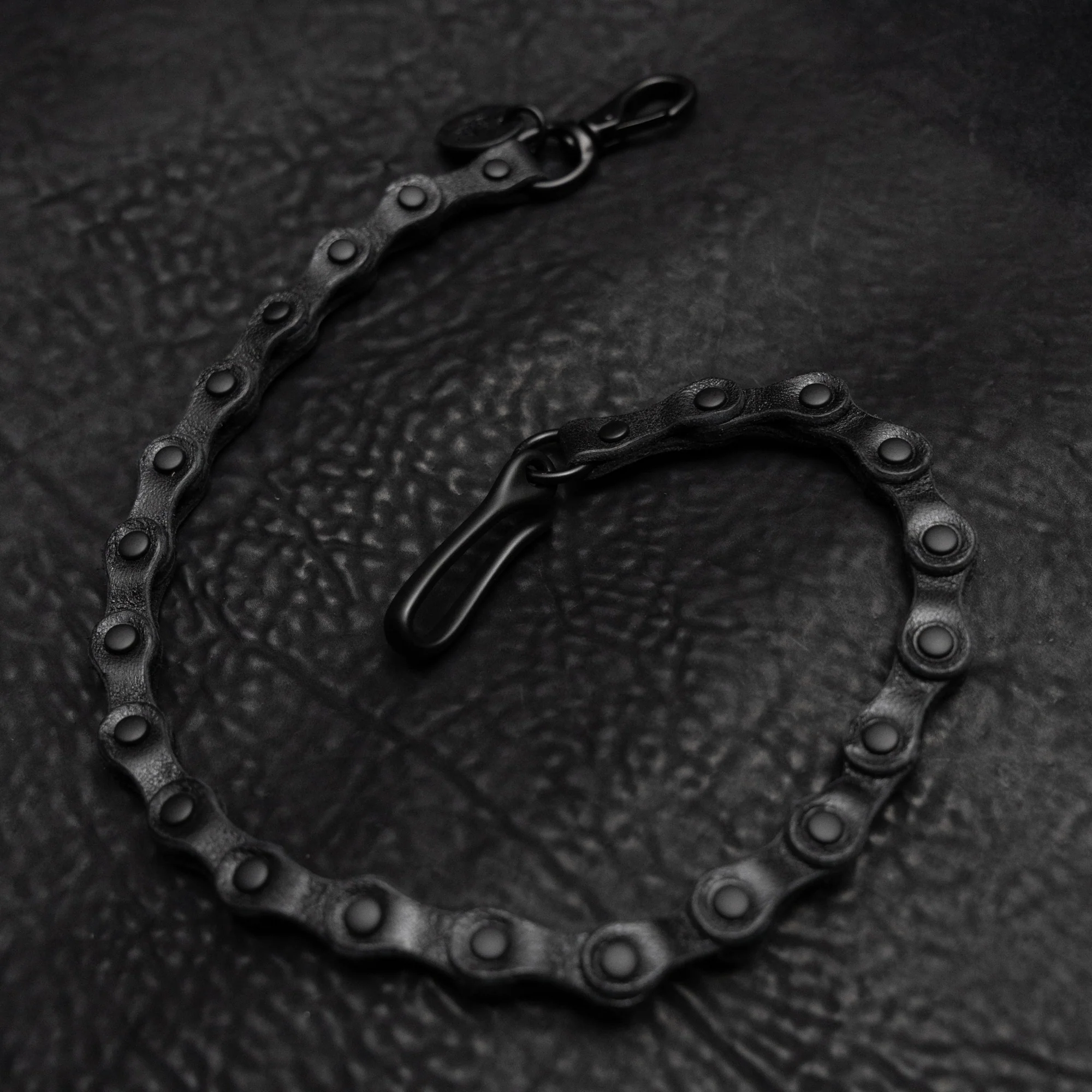 Black Horween Horsehide Leather Bike Chain - Image 4