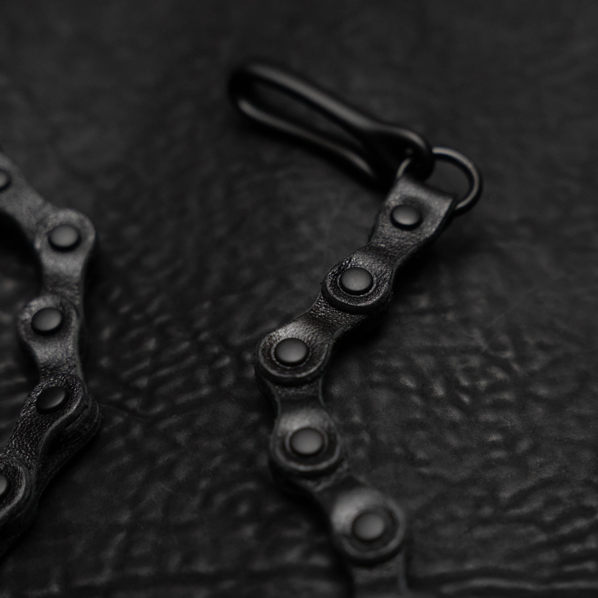 Black Horween Horsehide Leather Bike Chain - Image 6