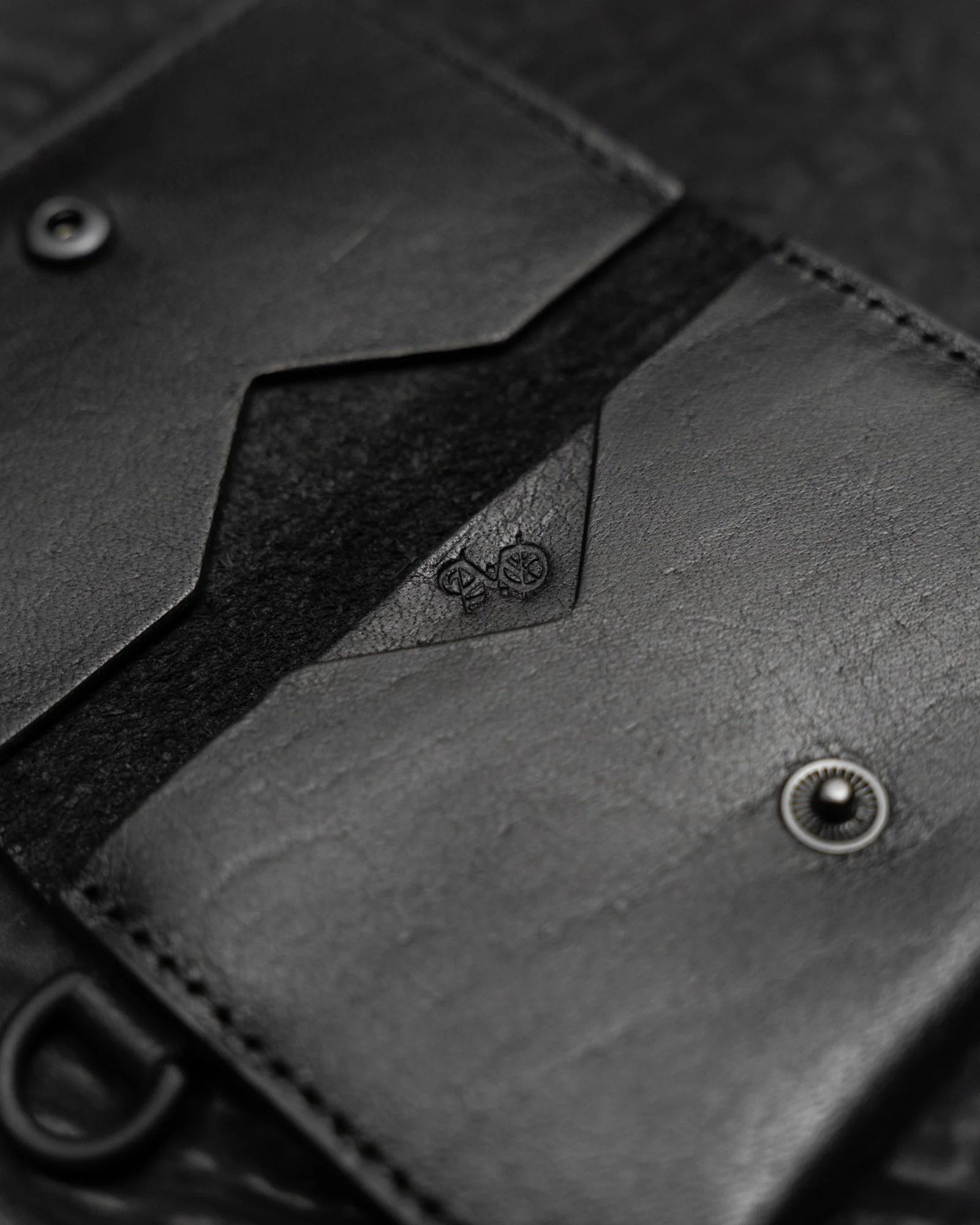Black Horween Horsehide Snap Card Case Origen 2 - Image 3