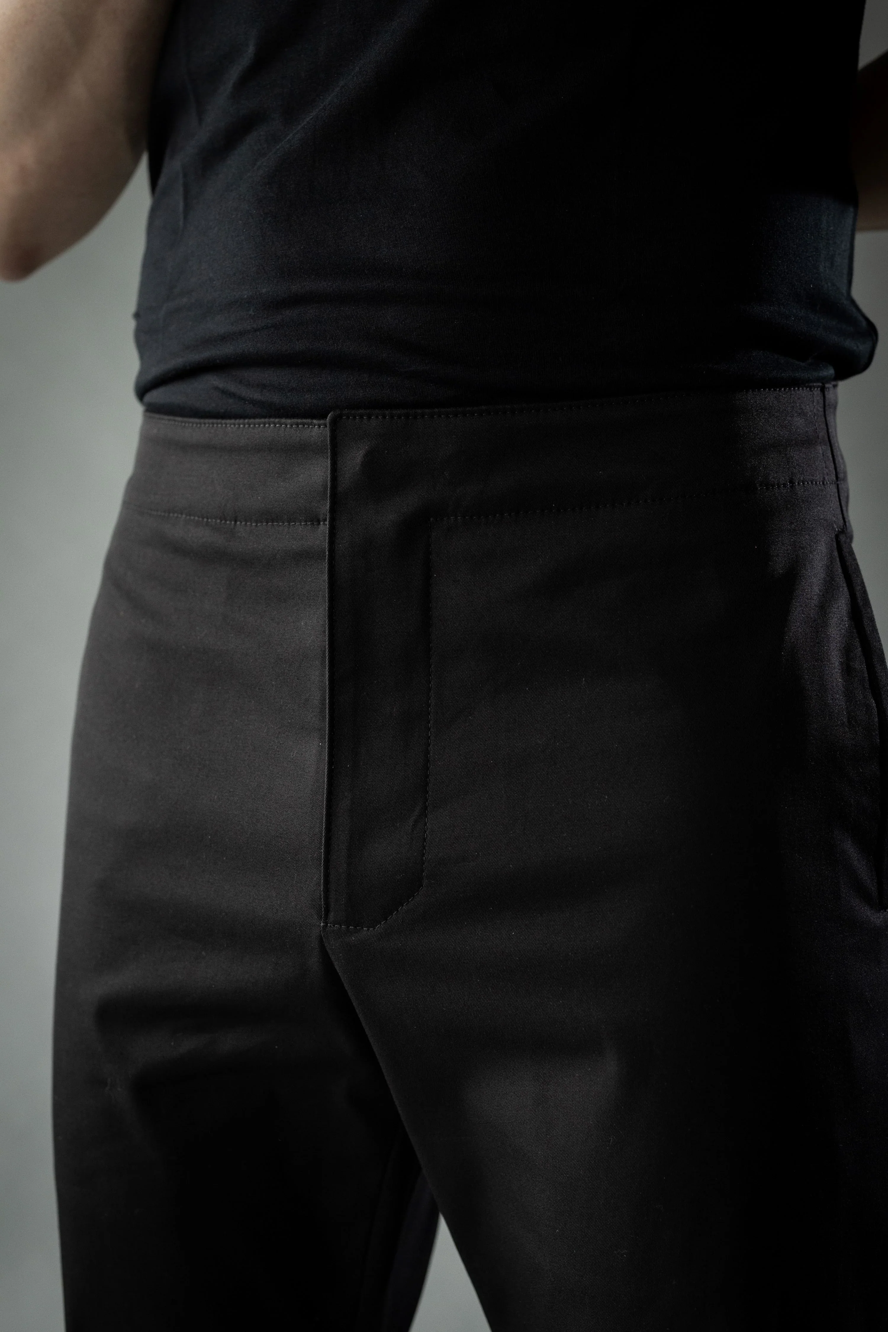 Black Japanese Stretch Cotton HELIX PANT - Image 5