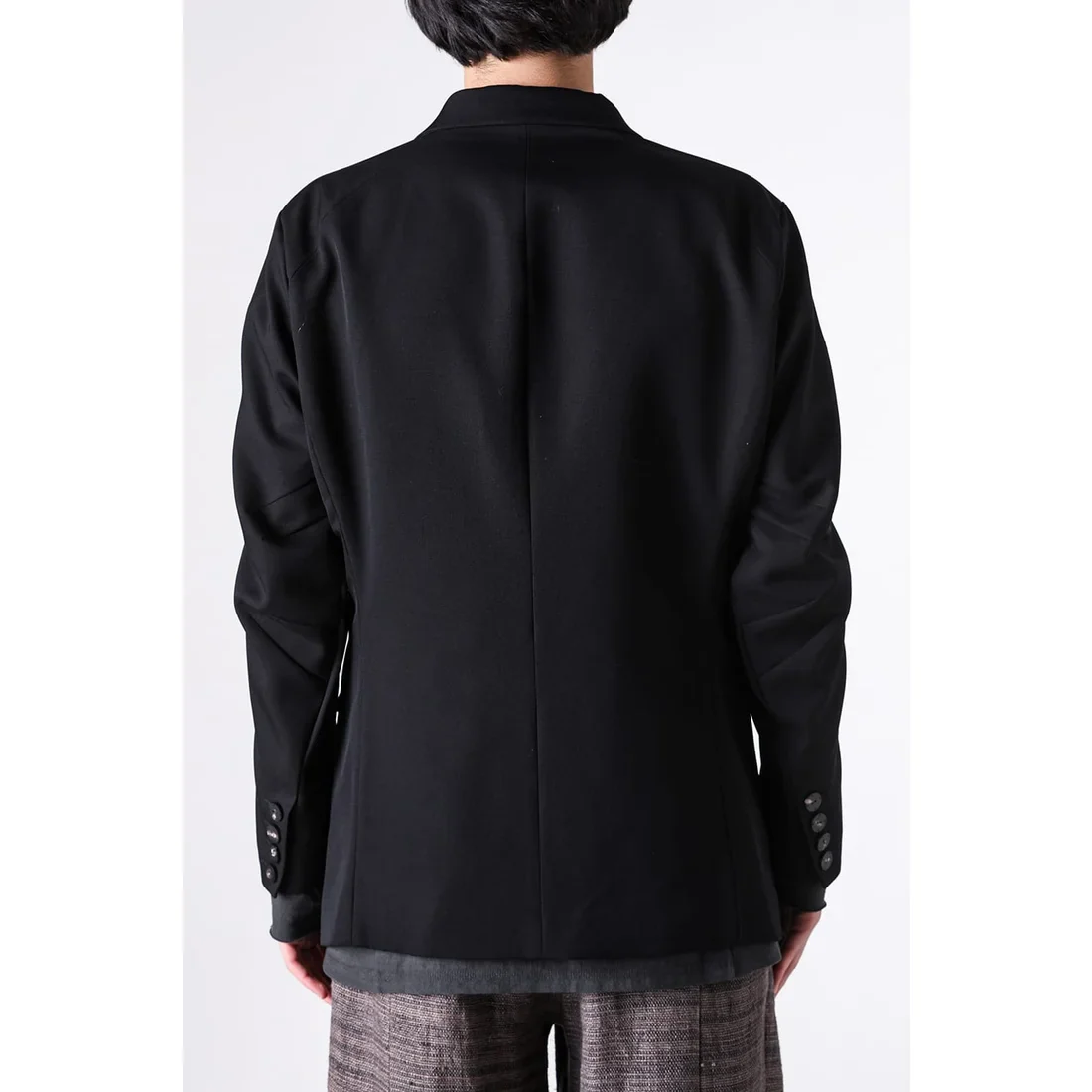 Black Japanese Wool Gabardine 2 Button Soft Blazer - Image 12