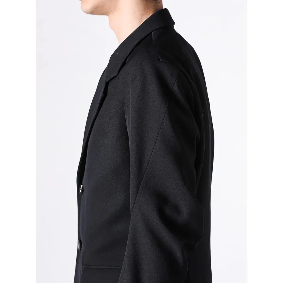 Black Japanese Wool Gabardine 2 Button Soft Blazer - Image 16