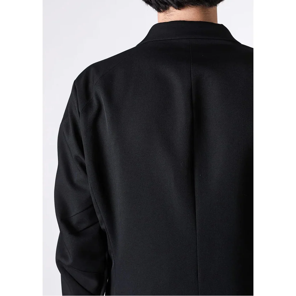 Black Japanese Wool Gabardine 2 Button Soft Blazer - Image 18