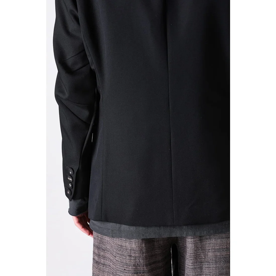 Black Japanese Wool Gabardine 2 Button Soft Blazer - Image 19