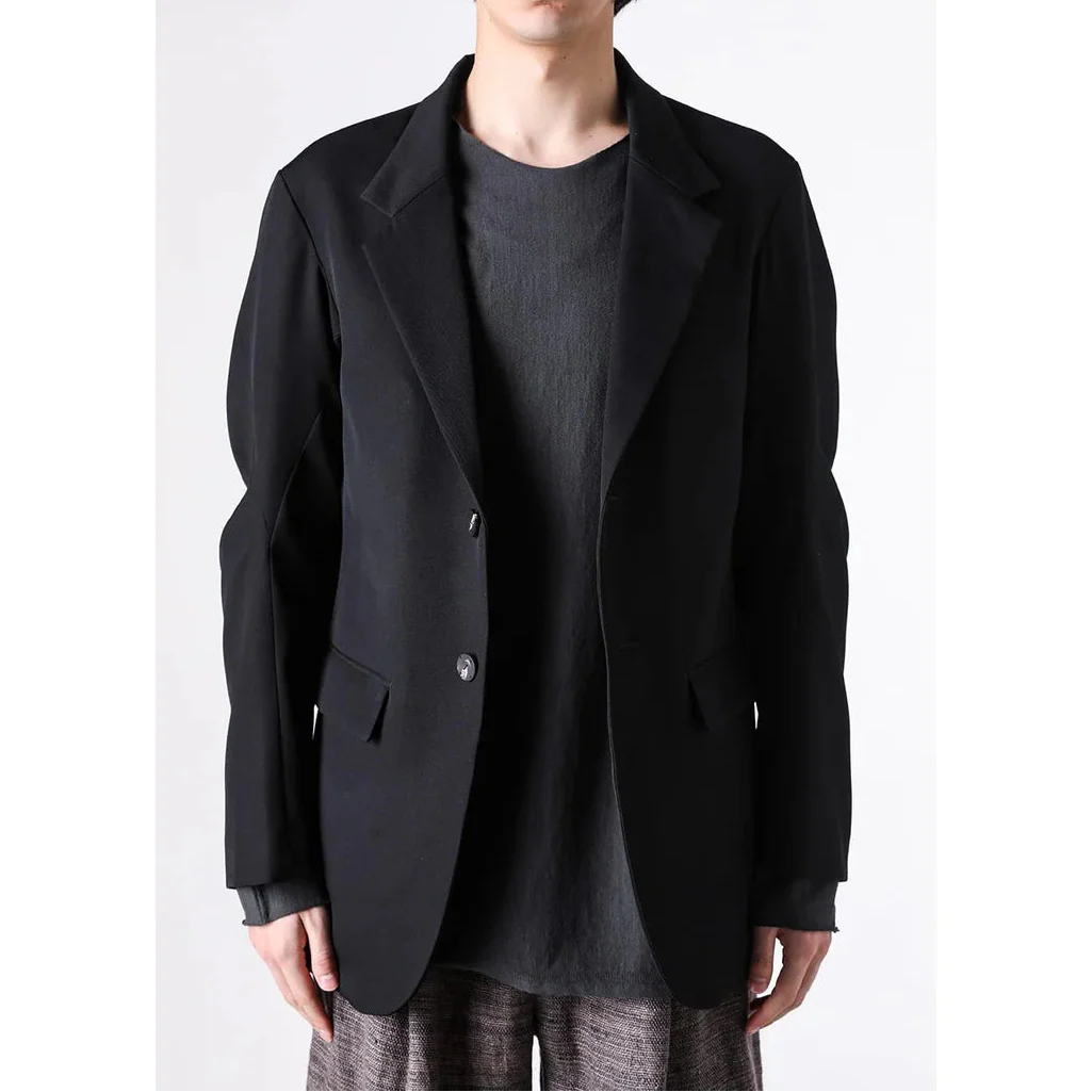 Black Japanese Wool Gabardine 2 Button Soft Blazer - Image 20