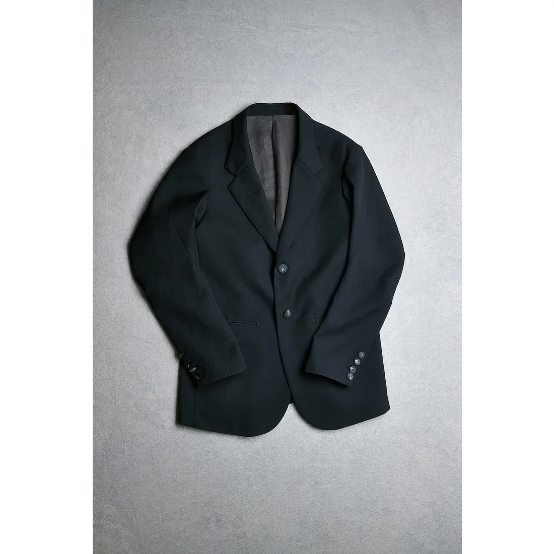 Black Japanese Wool Gabardine 2 Button Soft Blazer - Image 22