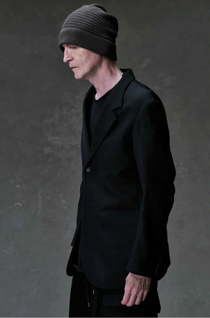 Black Japanese Wool Gabardine 2 Button Soft Blazer - Image 5