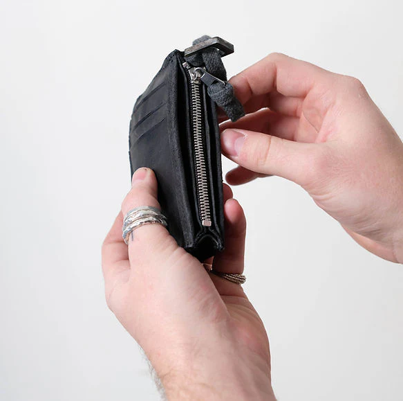 Black Kangaroo Leather Compact Wallet - Image 3