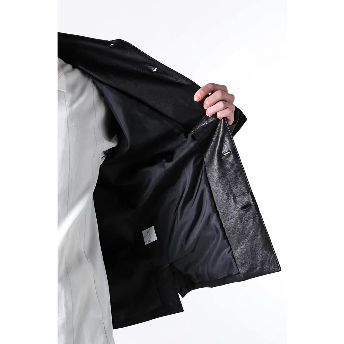 Black Luster Soft Steer Leather Shirt Jacket - Image 10