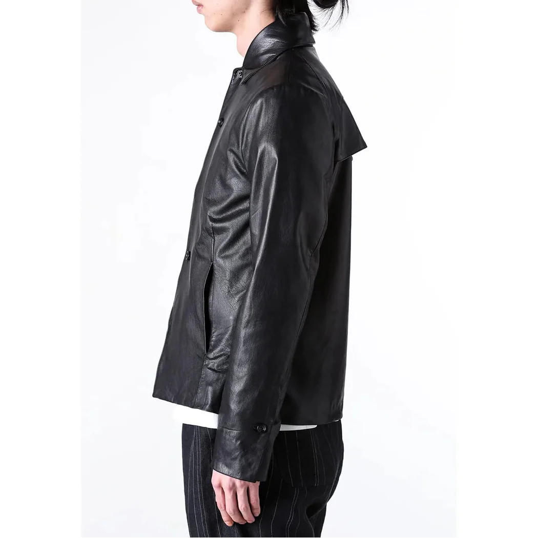 Black Luster Soft Steer Leather Shirt Jacket - Image 17