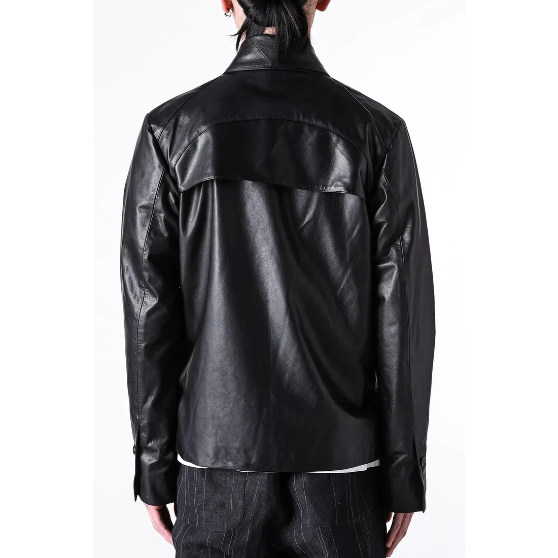 Black Luster Soft Steer Leather Shirt Jacket - Image 19