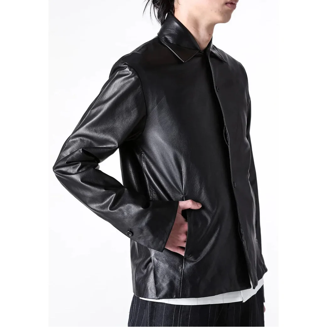 Black Luster Soft Steer Leather Shirt Jacket - Image 20
