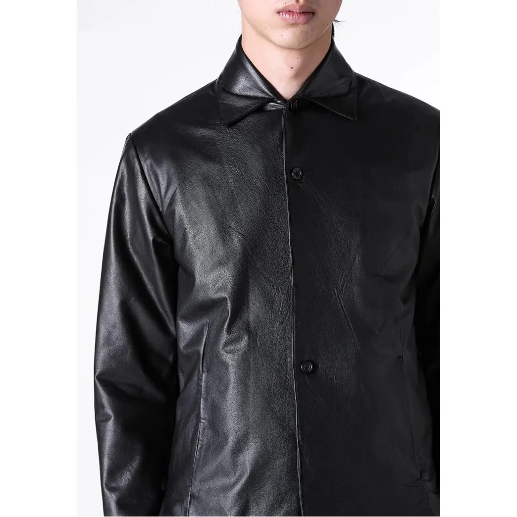 Black Luster Soft Steer Leather Shirt Jacket - Image 21
