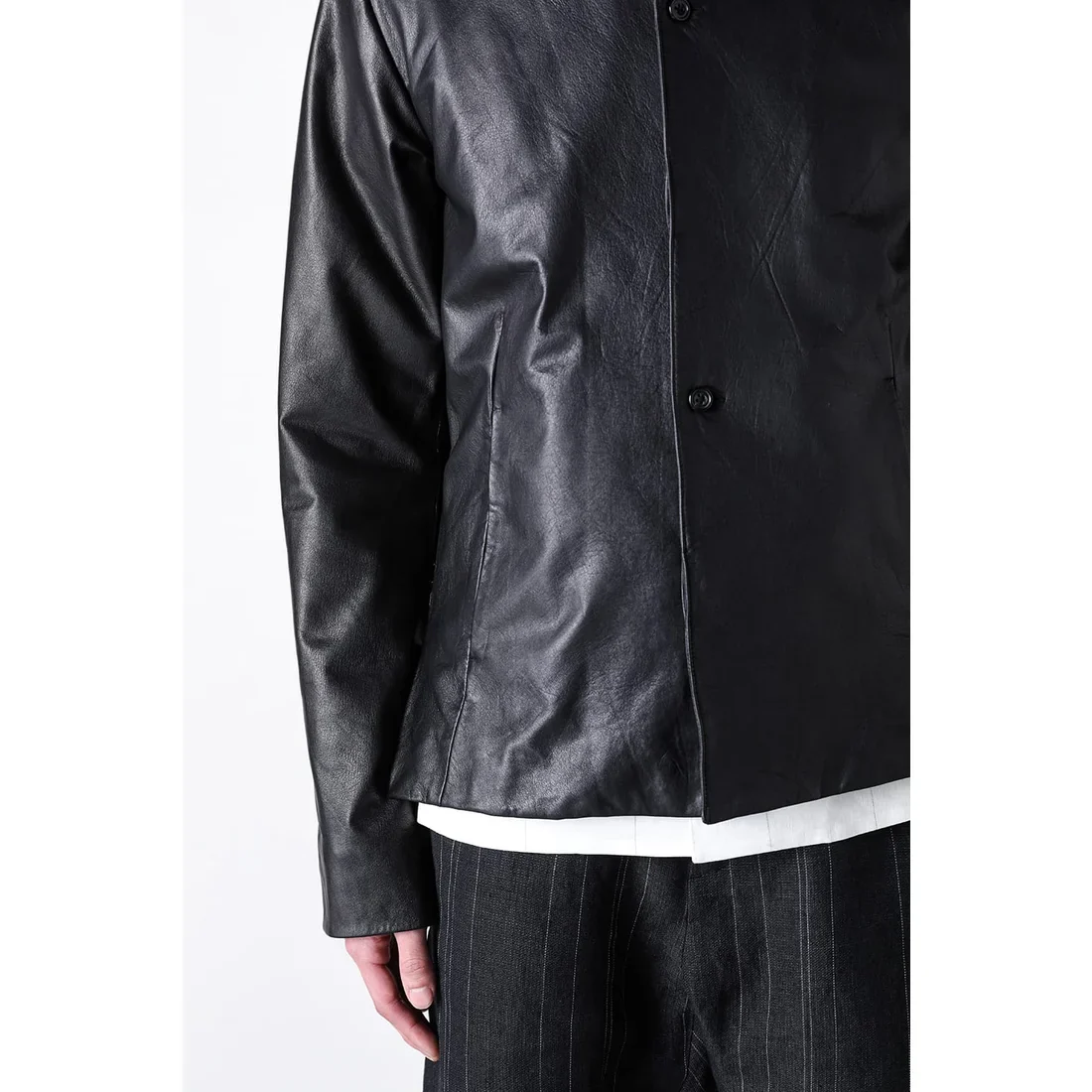 Black Luster Soft Steer Leather Shirt Jacket - Image 22