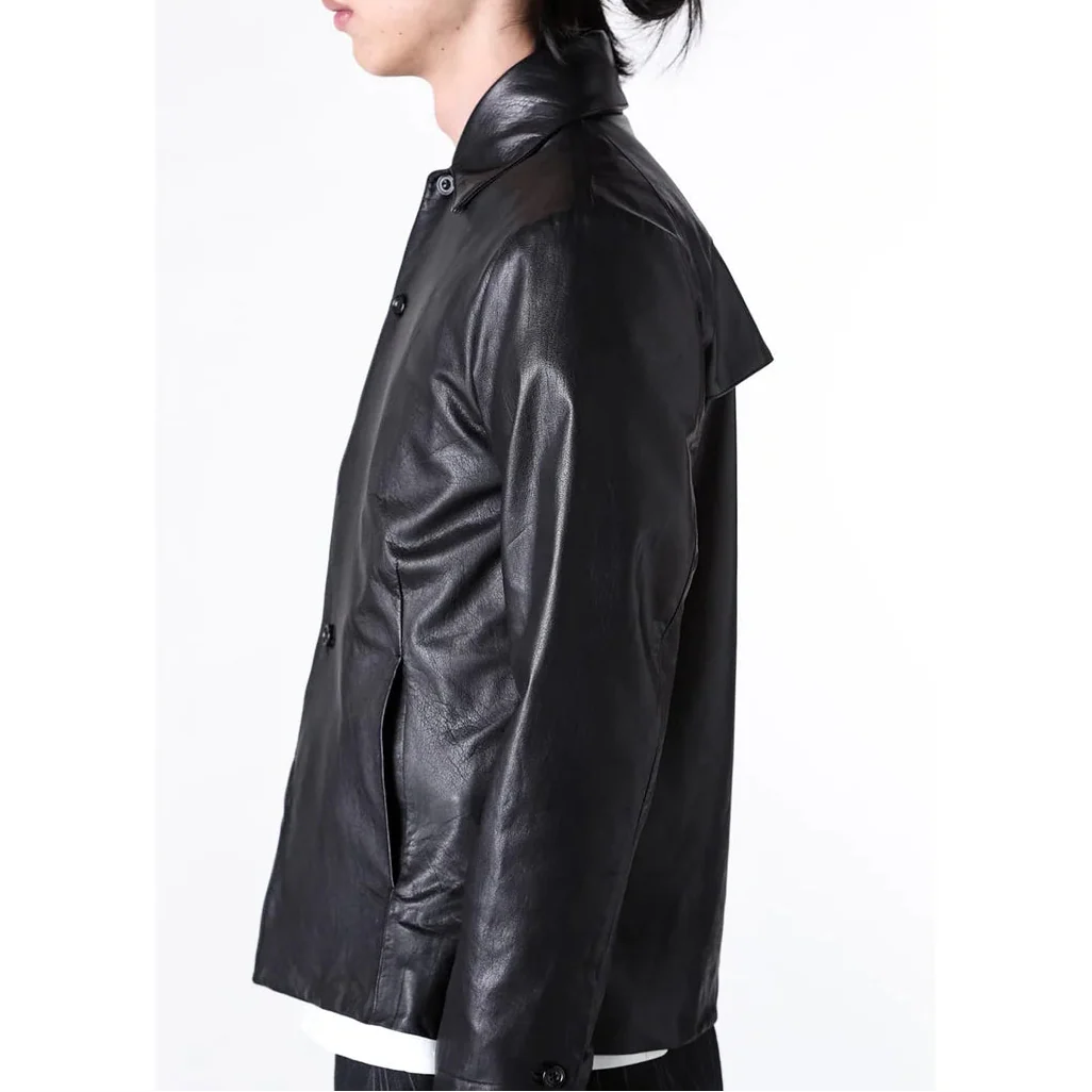 Black Luster Soft Steer Leather Shirt Jacket - Image 23