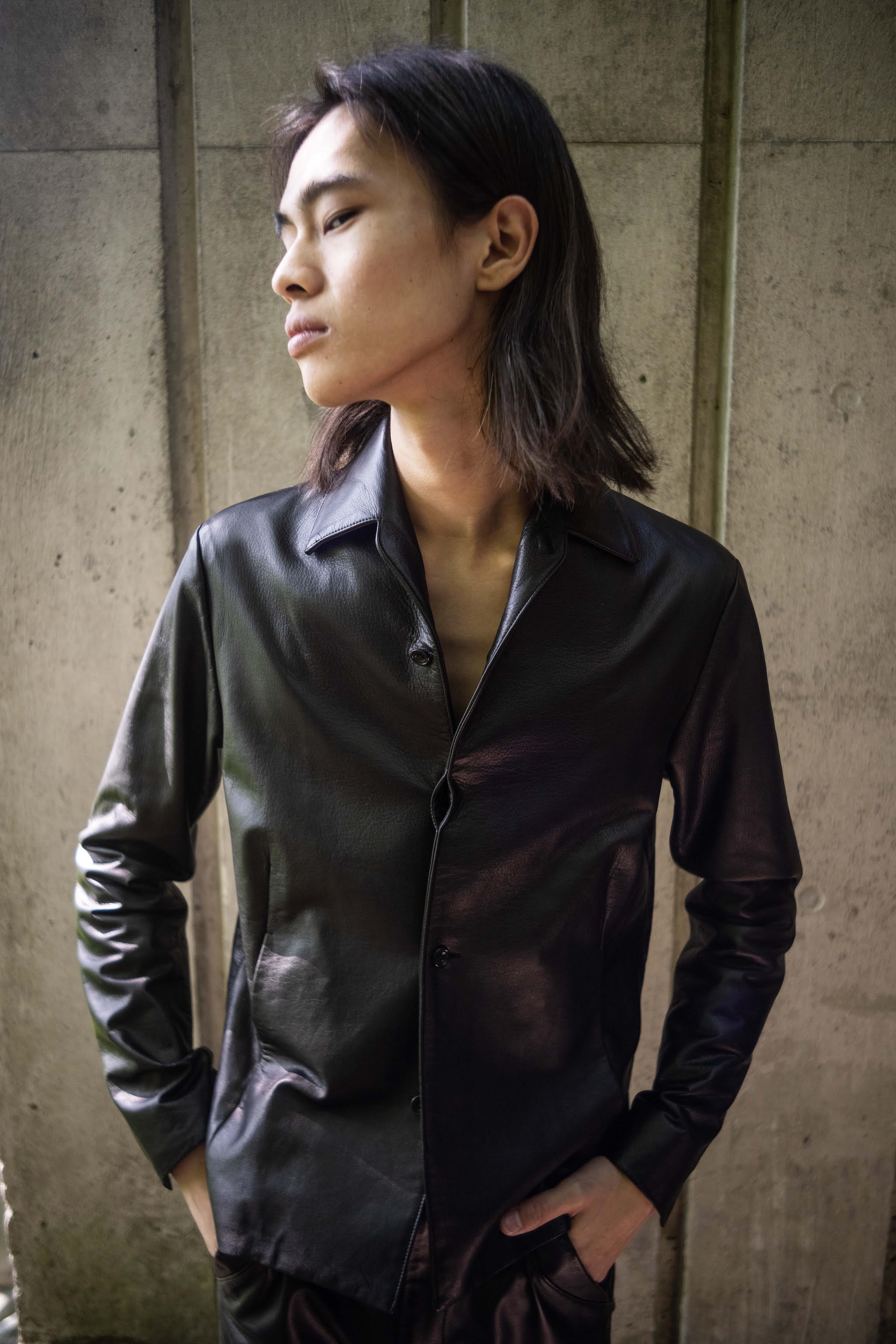 Black Luster Soft Steer Leather Shirt Jacket - Image 3
