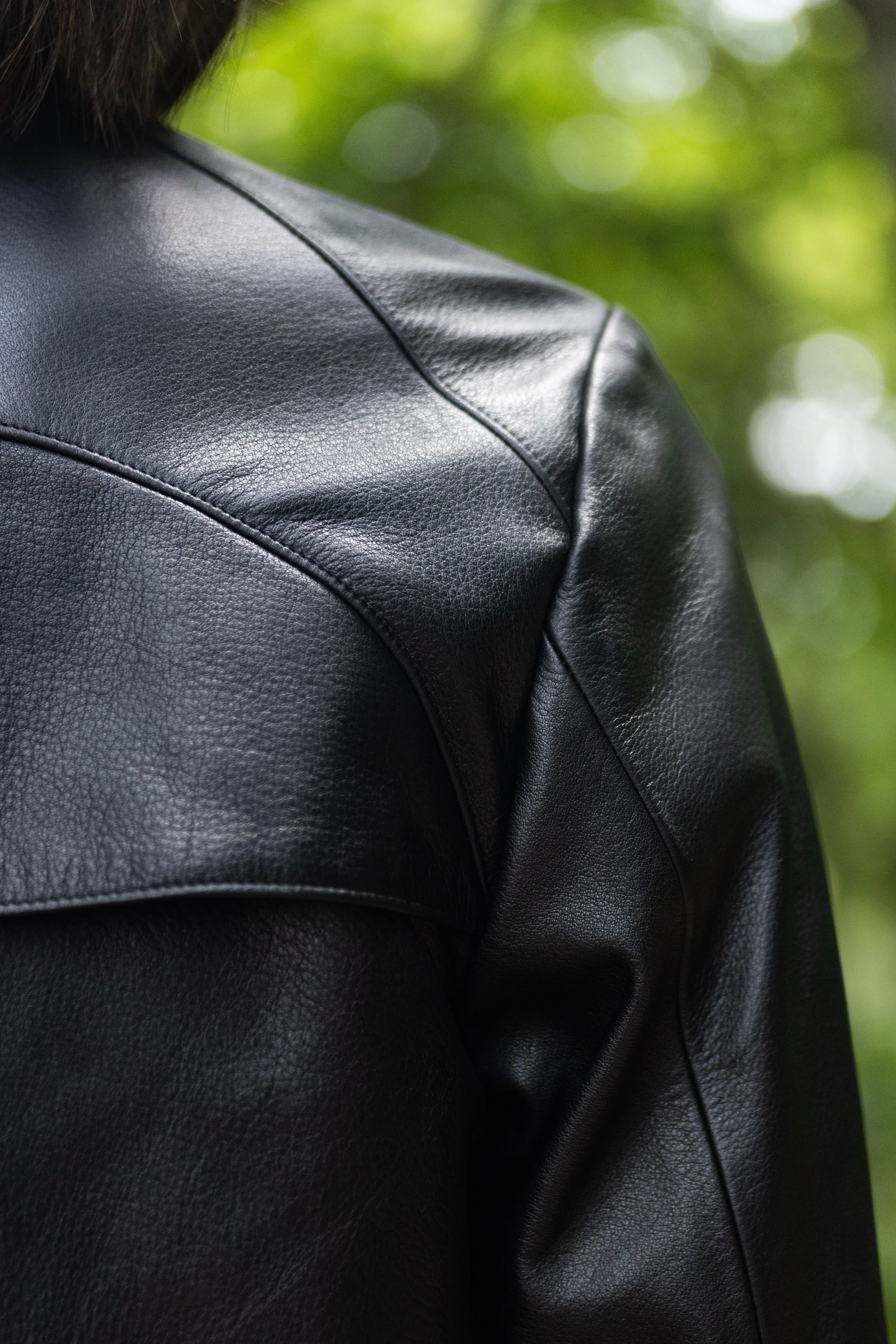 Black Luster Soft Steer Leather Shirt Jacket - Image 4