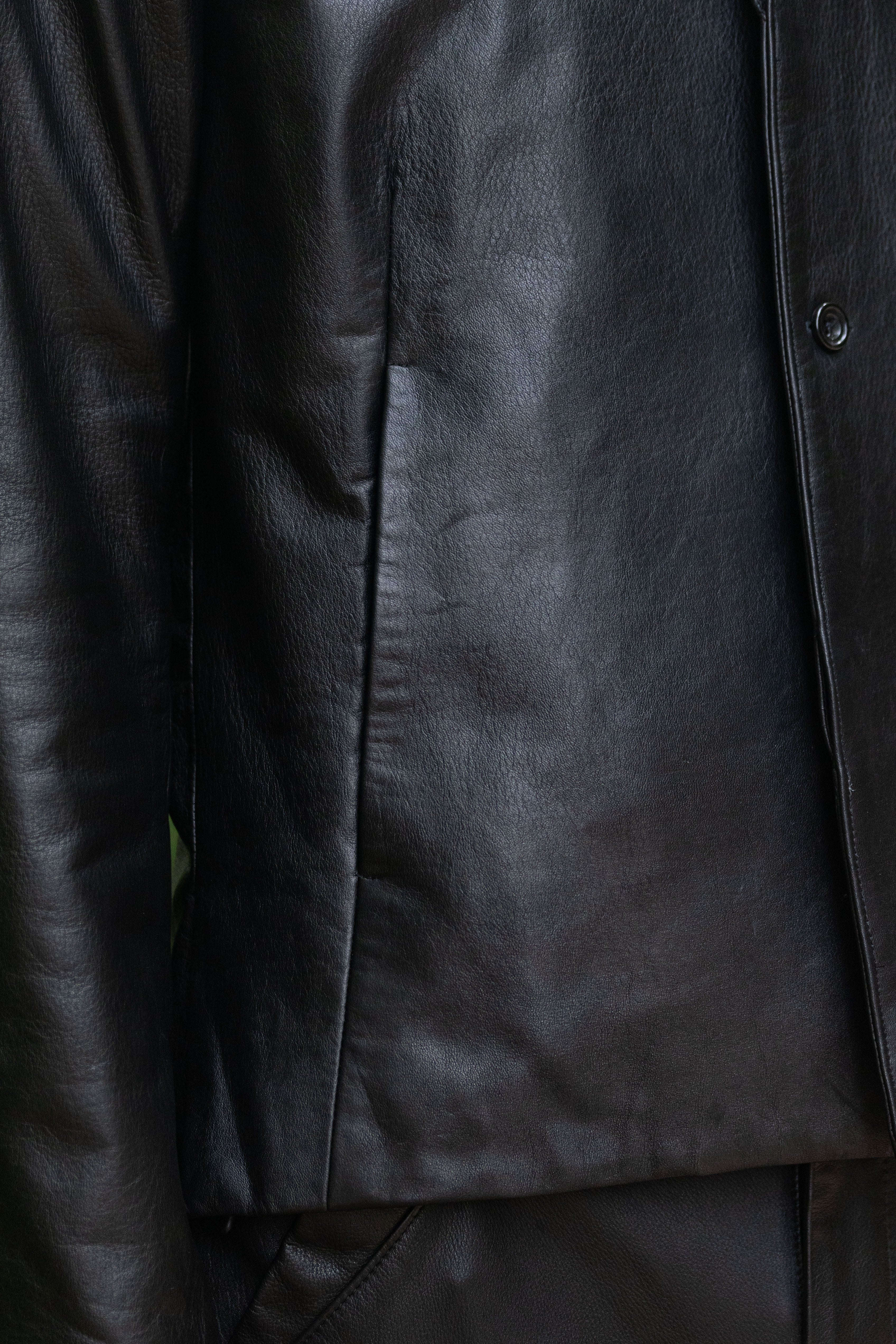 Black Luster Soft Steer Leather Shirt Jacket - Image 6