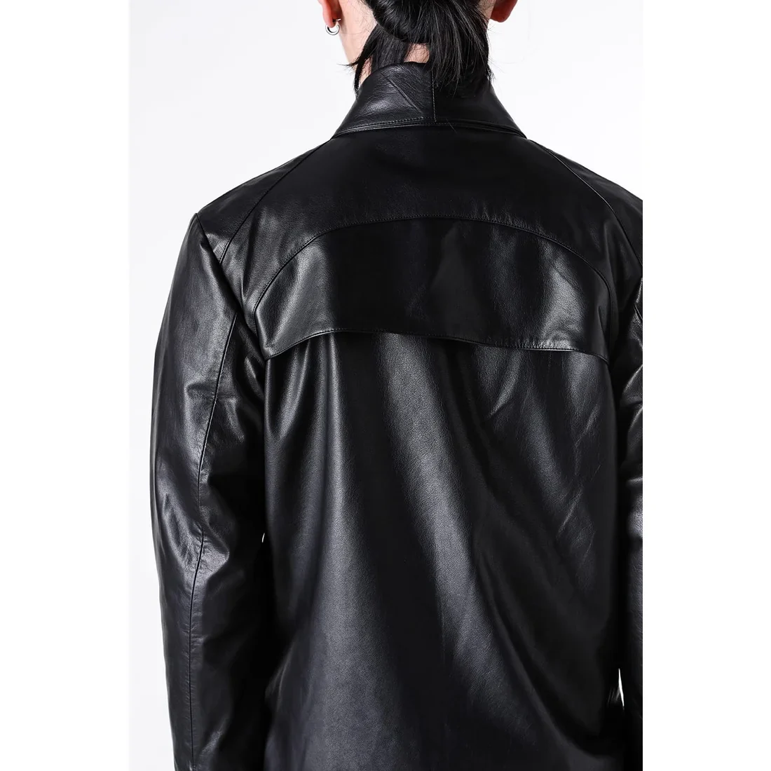 Black Luster Soft Steer Leather Shirt Jacket - Image 8