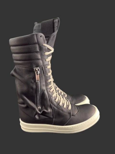Black + Milk Cargo Basket Sneaker Boots by Rick Owens