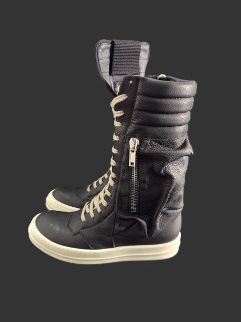 Black + Milk Cargo Basket Sneaker Boots by Rick Owens - Image 4